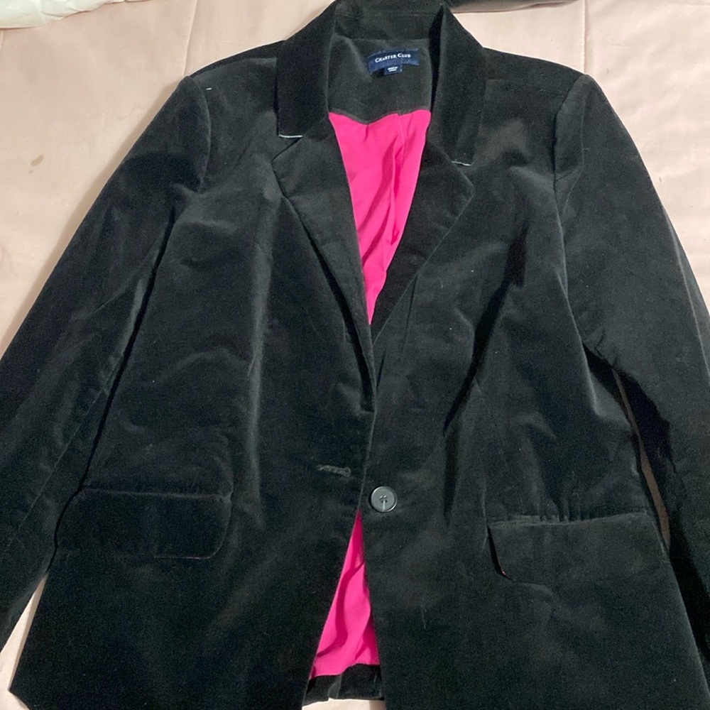CHARTER CLUB Black Velvet Blazer